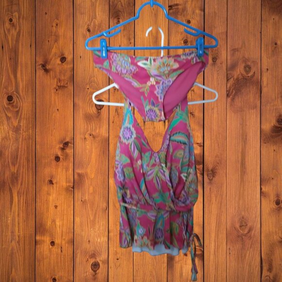 Johnny Was Women's Small 2 Piece Pink Flamingo Tankini/Bikini Set Swim Colorful - Picture 2 of 14